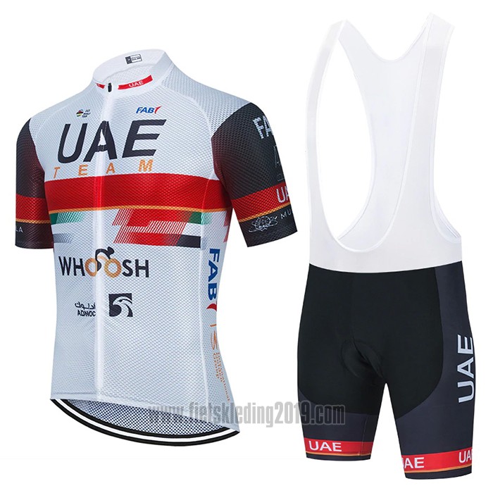 2021 Fietskleding UAE Wit Korte Mouwen en Koersbroek